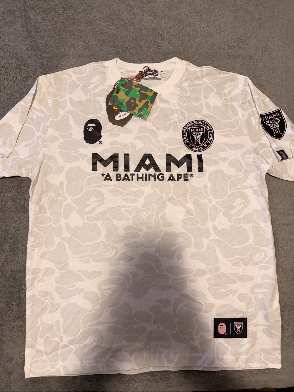 miami White Camo Logo Short Sleeve Tee
